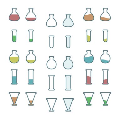 Çeşitli laboratuar kapkacakları - vektör çizim seti
