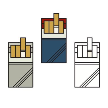 Sigara paketleri - vektör illüstrasyonu