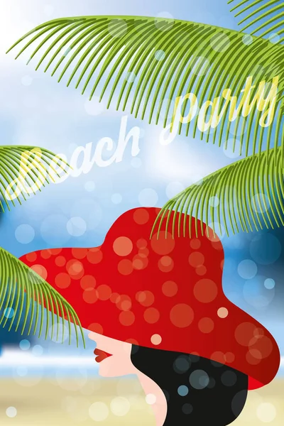 Affiche de fête à la plage — Image vectorielle