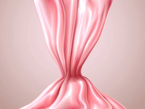 추상 분홍색 실크 또는 공단 이다입니다. 로맨틱 실크 추상적인 배경입니다. 실크 직물 주름 럭셔리 피복입니다. 우아한 디자인 요소입니다. 3d 일러스트 벡터 — 스톡 벡터