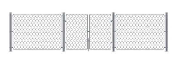 Tellerle ya da polis çitleriyle çevrili metal kaplama. — Stok Vektör