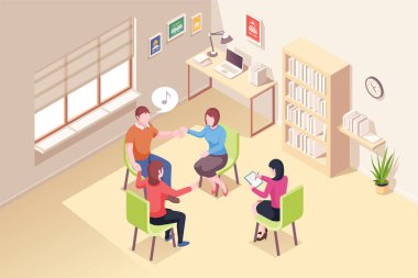 Psikolog seansı, grup psikoterapisi.