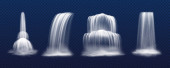 Reihe von isolierten realistischen Vektor-Wasserfall