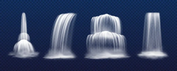 Conjunto de cascada de cascada vectorial realista aislada — Archivo Imágenes Vectoriales