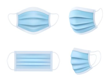 Gerçekçi tıbbi maske, virüs koruması, vektör