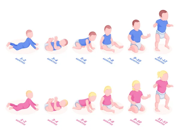 Baby-Zeitleiste Entwicklung für das erste Jahr — Stockvektor