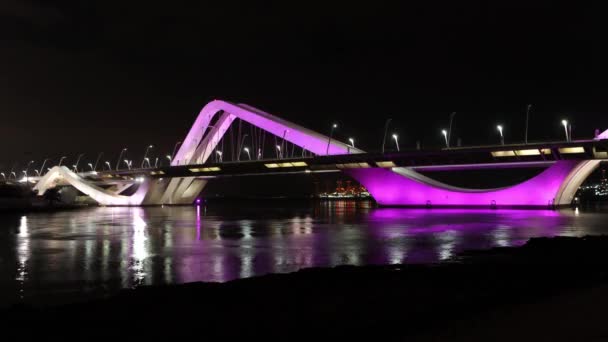 Upływ Czasu Mostu Sheikh Zayed Mieście Abu Zabi Łuki Jego — Wideo stockowe