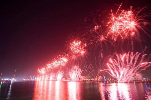 Vuurwerk Toon Abu Dhabi — Stockfoto