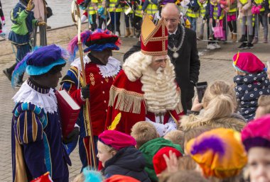 Sinterklaas arriving in the Netherlands clipart