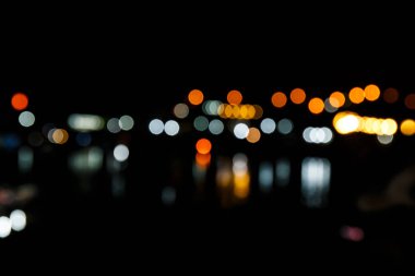 Gece şehir ışık bokeh arka plan 