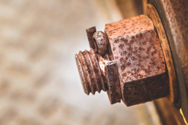 Eski paslı somun yakın arka plan.