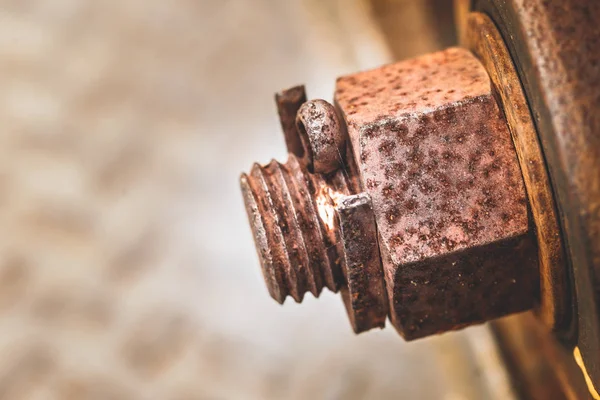 Eski paslı somun yakın arka plan.