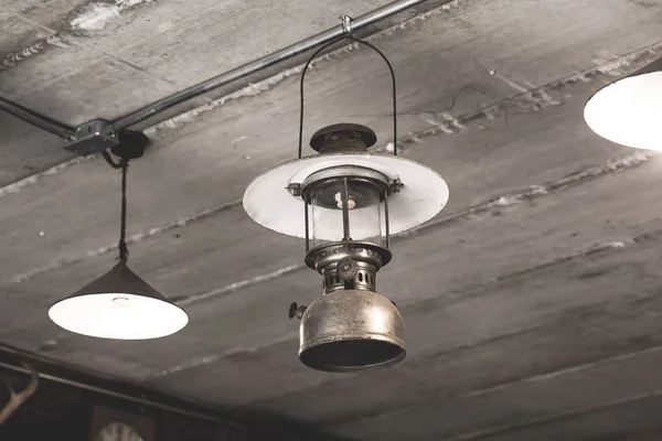 Ancient lamps old in darkness. — Stock Photo, Image