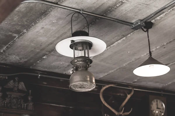 Ancient lamps old in darkness. — Stock Photo, Image