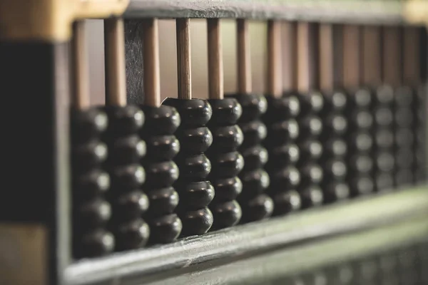 Abacus device in Chinese ancient calculator. — Stock Photo, Image