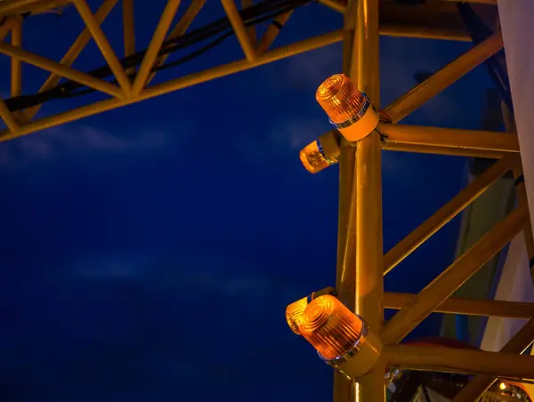 Yellow siren on the crane post — Stock Photo, Image