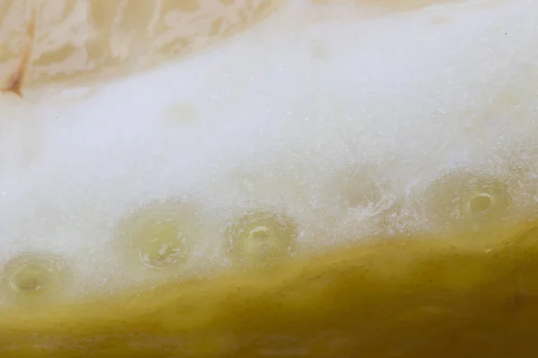 Citroen Macro Fruit Textuur Geel Peel Bubbels Strepen — Stockfoto