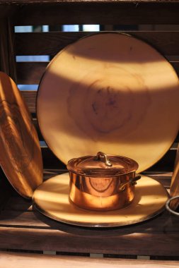 mutfak, pan, bakır, cihazlar, mutfak aletleri