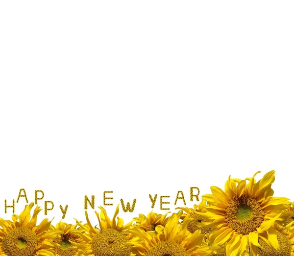 Sunflowers Happy New Year — Stock Photo, Image