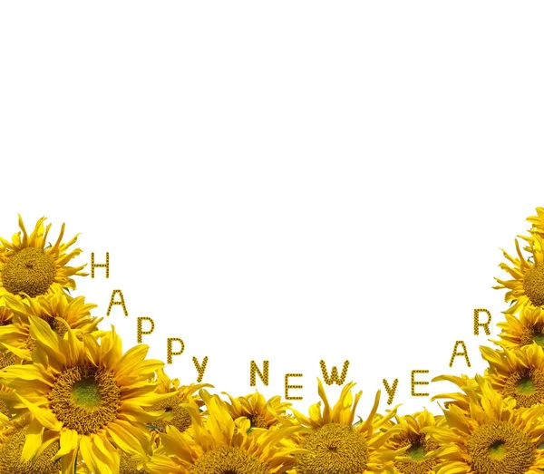 Sunflowers Happy New Year — Stock Photo, Image