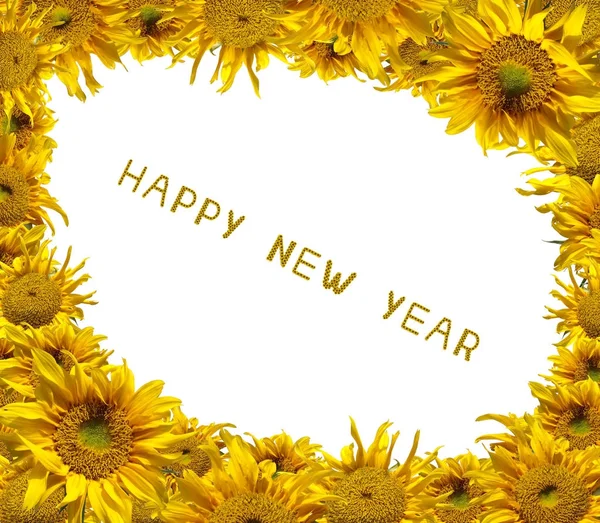 Girasoles Feliz Año Nuevo — Foto de Stock