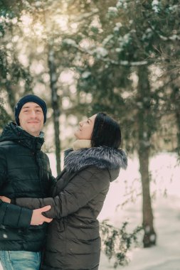 bir karlı park karı ve koca