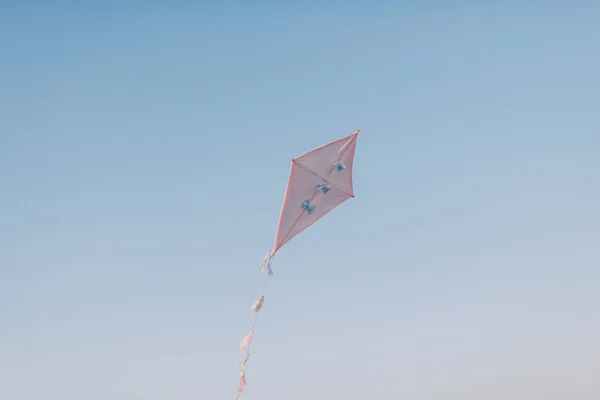 Różowy latający latawiec — Zdjęcie stockowe