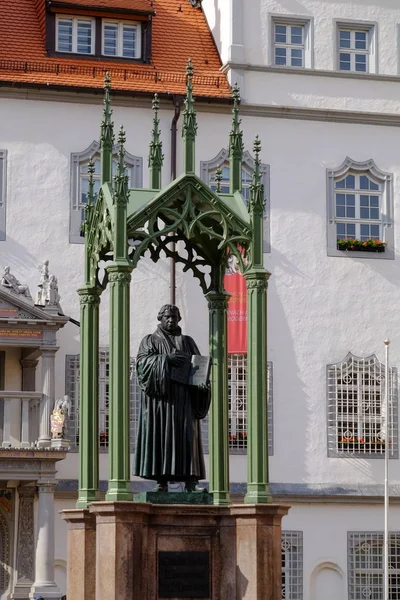 Statue Martin Luther Réformateur Wittenberg Allemagne — Photo