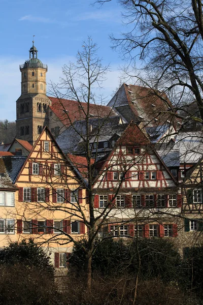 Medeltida Staden Schwaebisch Hall Tyskland — Stockfoto