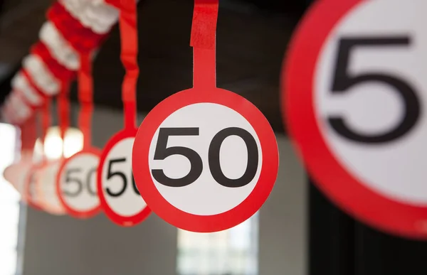 Decoração Pendurada Para 50Th Aniversário Aniversário — Fotografia de Stock
