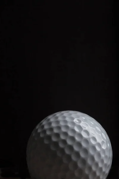 Bola Golfe Isolado Fundo Preto Com Área Cópia — Fotografia de Stock