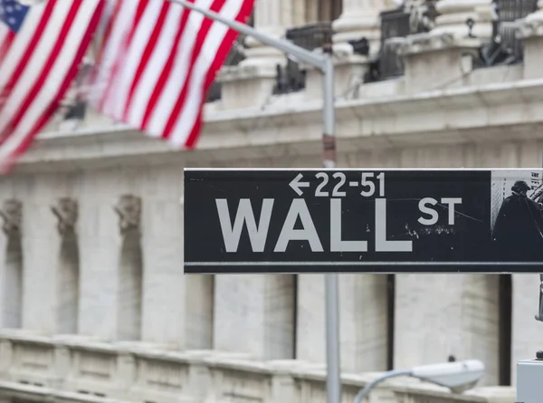 Wall St, işareti mali New York, ABD bölge.