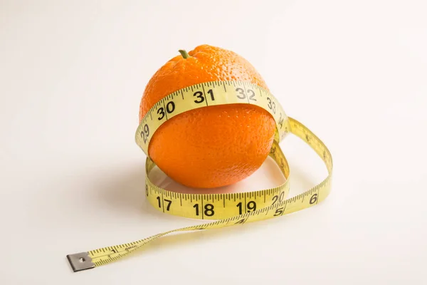 Weight Loss Solution Concept Orange Measure Tape Good Source Vitamin Stock Photo