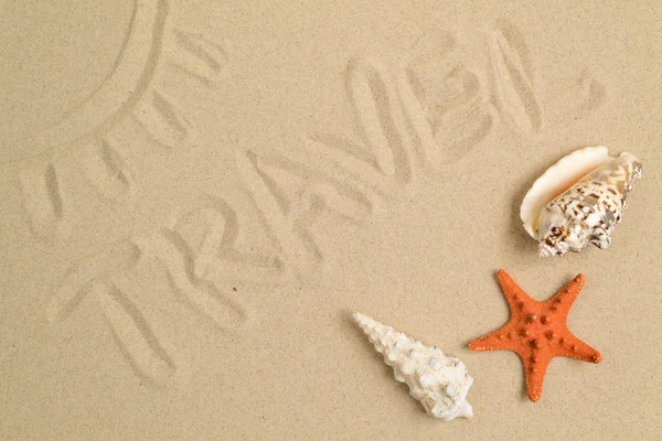 Schelpen Zand Zomer Reizen — Stockfoto