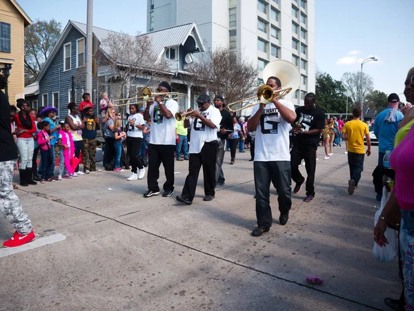 Baton Rouge Louisiana Usa 2019 Február Emberek Egy Éves Mardi — Stock Fotó