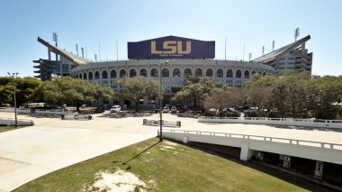 Baton Rouge, Louisiana, USA - 2020: Tiger Stadium, popularly known as Death Valley, is an outdoor stadium located on the campus of Louisiana State University, and home of the LSU Tigers football team. clipart