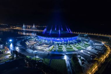 Saint Petersburg Stadyumu, havadan fotoğraf olarak da adlandırılan Zenit Arena, FIFA Konfederasyonlar Kupası 2017, 2018 Dünya Kupası, Rusya, Saint Petersburg, 30 Eylül 2017
