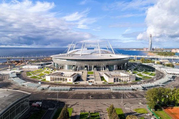 Αεροφωτογραφία Του Γηπέδου Αγίας Πετρούπολης Ονομάζεται Επίσης Zenit Arena Fifa — Φωτογραφία Αρχείου