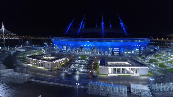 Vzdušné Video Saint Petrohradského Stadionu Také Nazývané Zenit Arena Kontraindikace — Stock video