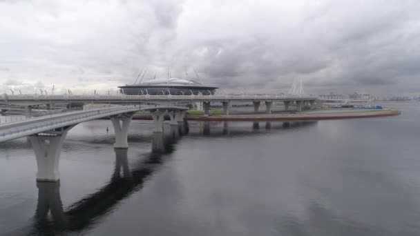Luftbild Des Petersburger Stadions Auch Zenit Arena Genannt Fifa Confederations — Stockvideo