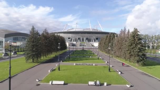 Légi Videó Szentpétervár Stadion Más Néven Zenit Arena Fifa Konföderációs — Stock videók