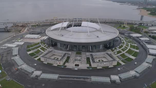 Aerial Video Sankt Petersburg Stadion Även Kallad Zenit Arena Fifa — Stockvideo
