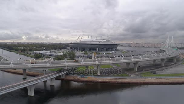 Аэровидео Стадиона Зенит Арена Называемого Кубок Конфедераций Фифа 2017 Чемпионата — стоковое видео