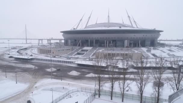 圣彼得堡体育场的空中视频 也叫泽尼特竞技场 国际足联联合会杯 2017 2018 世界杯 俄罗斯 圣彼得堡 2018年2月11日 — 图库视频影像