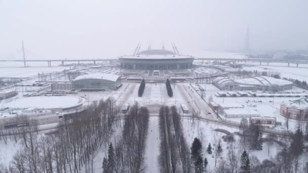 Video Aereo Dello Stadio San Pietroburgo Chiamato Anche Zenit Arena — Video Stock