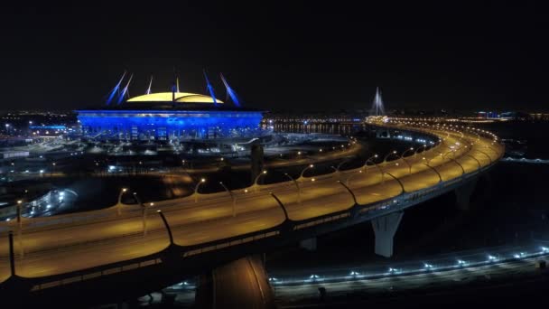 Vídeo Aéreo Del Estadio San Petersburgo También Llamado Zenit Arena — Vídeos de Stock