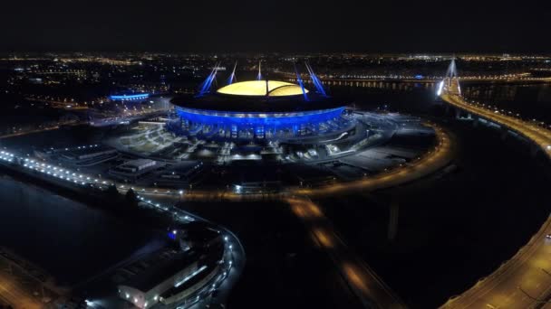 Aerial Video Sankt Petersburg Stadion Även Kallad Zenit Arena 2018 — Stockvideo