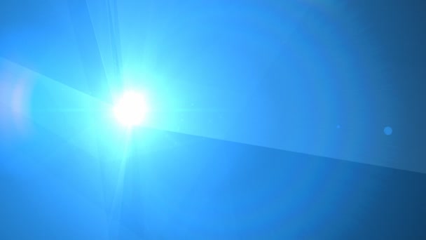 Blendendes Leuchtfeuer auf blauem Hintergrund — Stockvideo