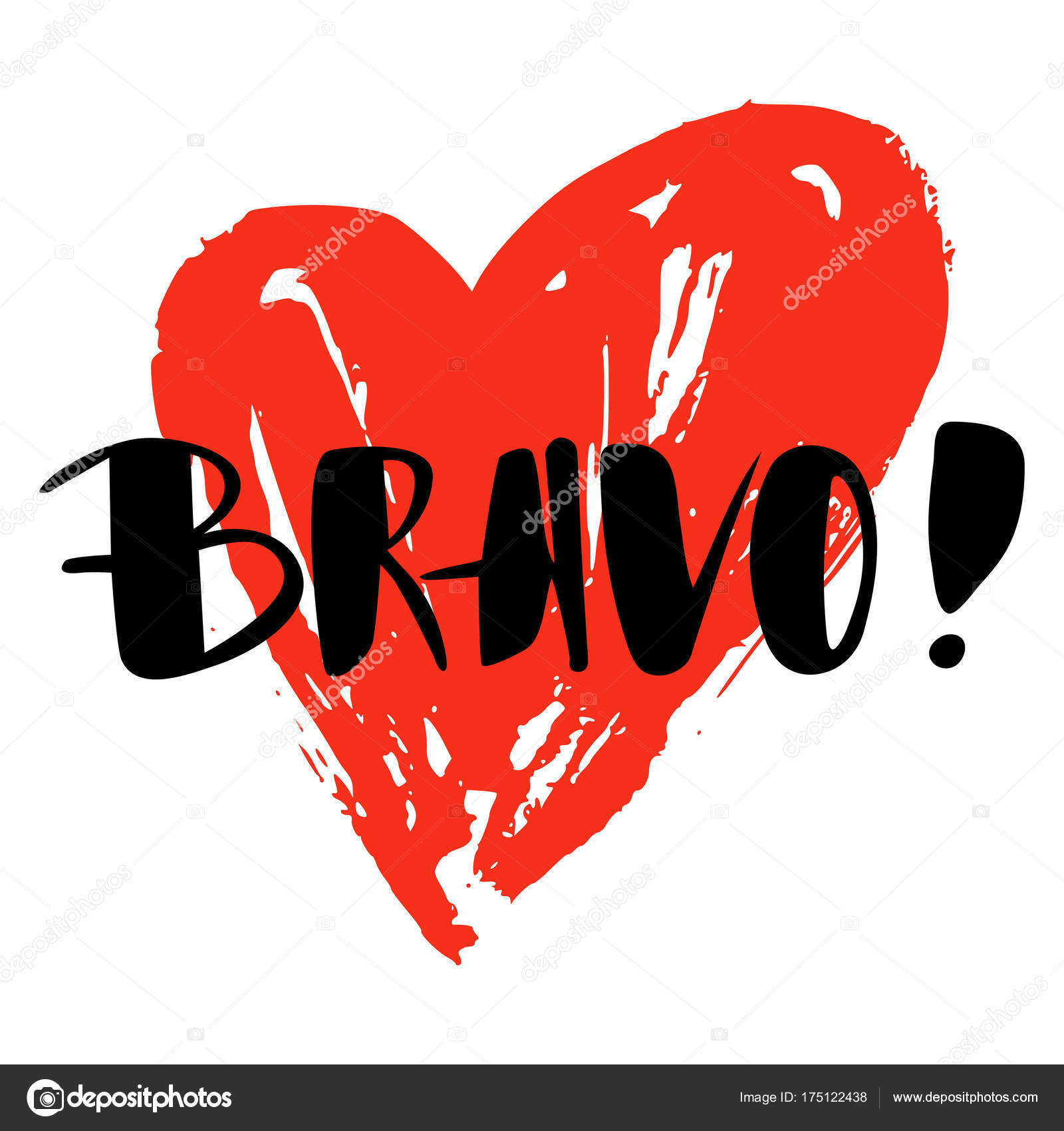 Bravo greeting and congratulation card. A phrase for successful and