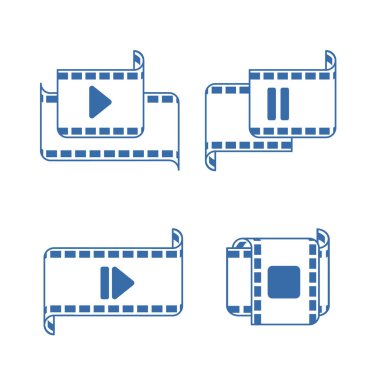 vektör çizim: beyaz zemin üzerine oyuncu simgeleri